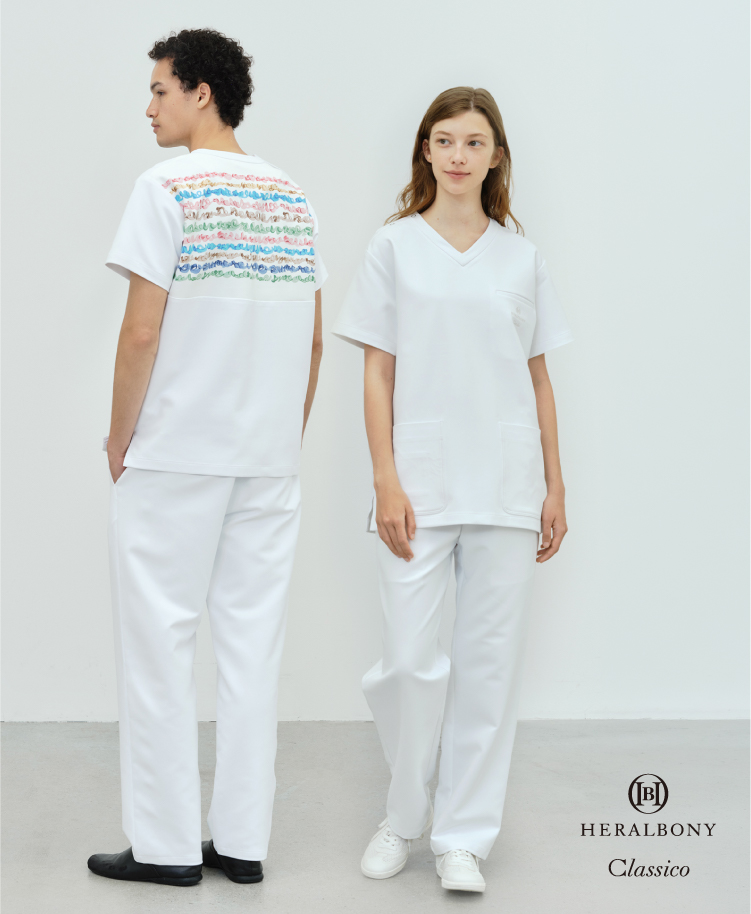 ユニセックス:HERALBONYスクラブパンツ/