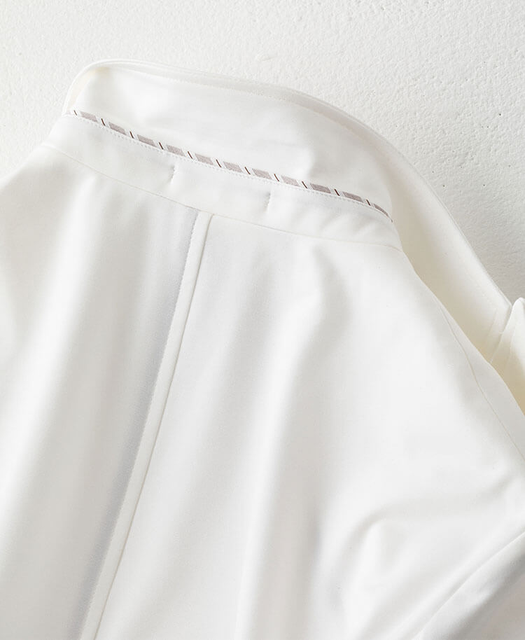 メンズ白衣:ジャージーピークドラペルコート・LUXE