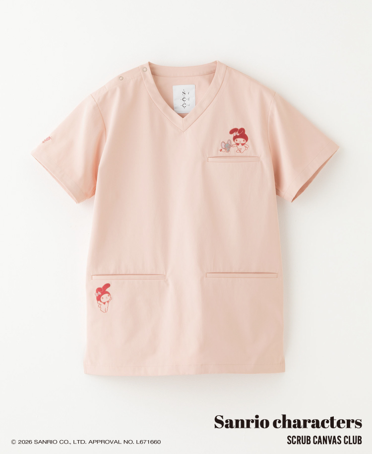 Scrub Canvas Club:Sanrioスクラブトップス(男女兼用)/