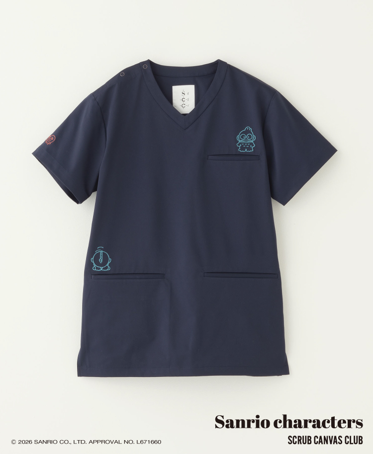 Scrub Canvas Club:Sanrioスクラブトップス(男女兼用)/