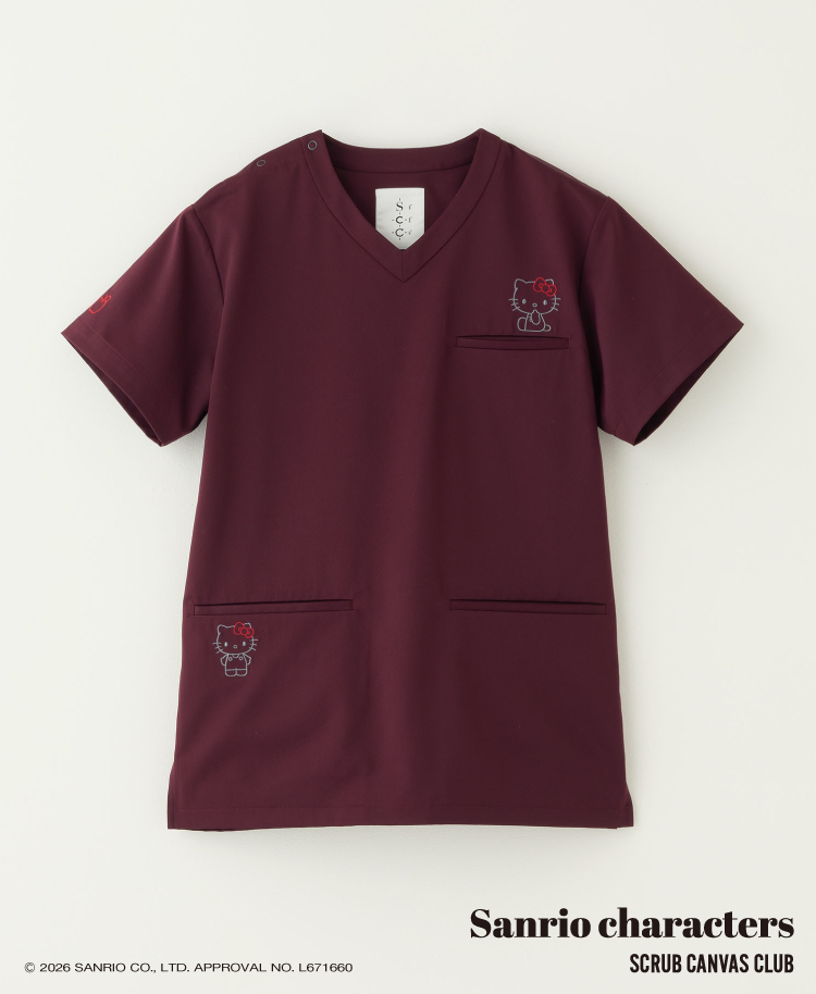 Scrub Canvas Club:Sanrioスクラブトップス(男女兼用)/