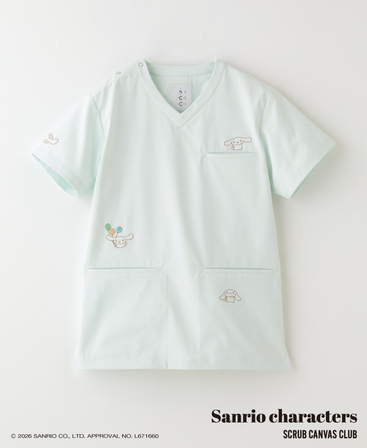 Scrub Canvas Club:Sanrioスクラブトップス(男女兼用)/