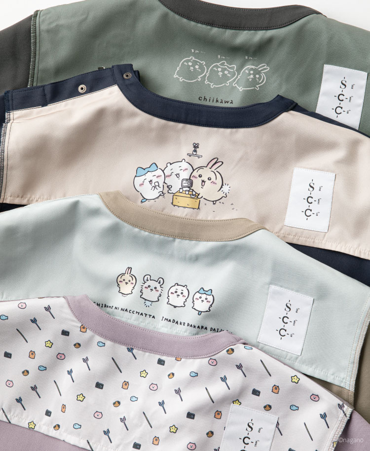 Scrub Canvas Club:ちいかわスクラブトップス(男女兼用)