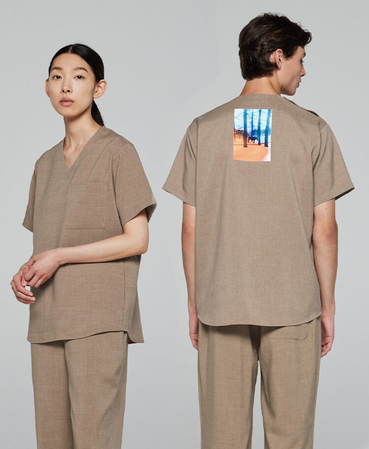 Scrub Canvas Club:Yoshinori Mizutaniスクラブトップス(男女兼用)