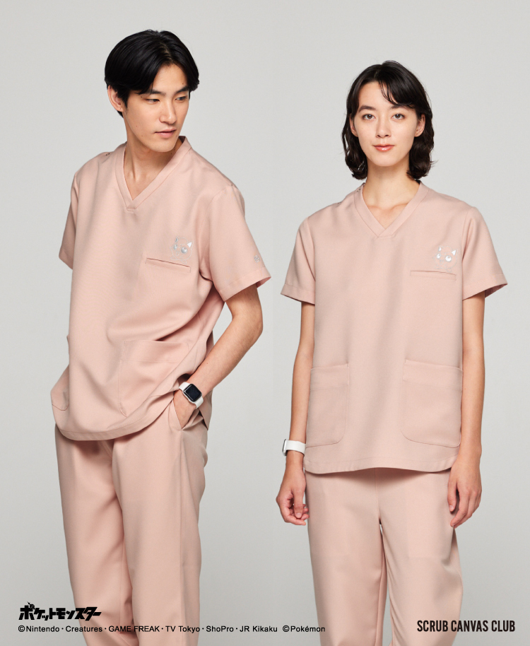 スクラブ ポケモン プリン サーモンピンク M ポケモンスクラブコレクションを着てみたら | おしゃれ白衣の