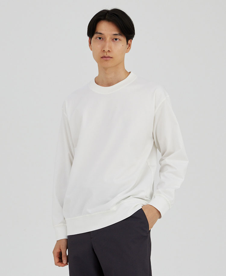 マイウェア:LUXE・Long Sleeveオーバーサイズ Tシャツ ホワイト