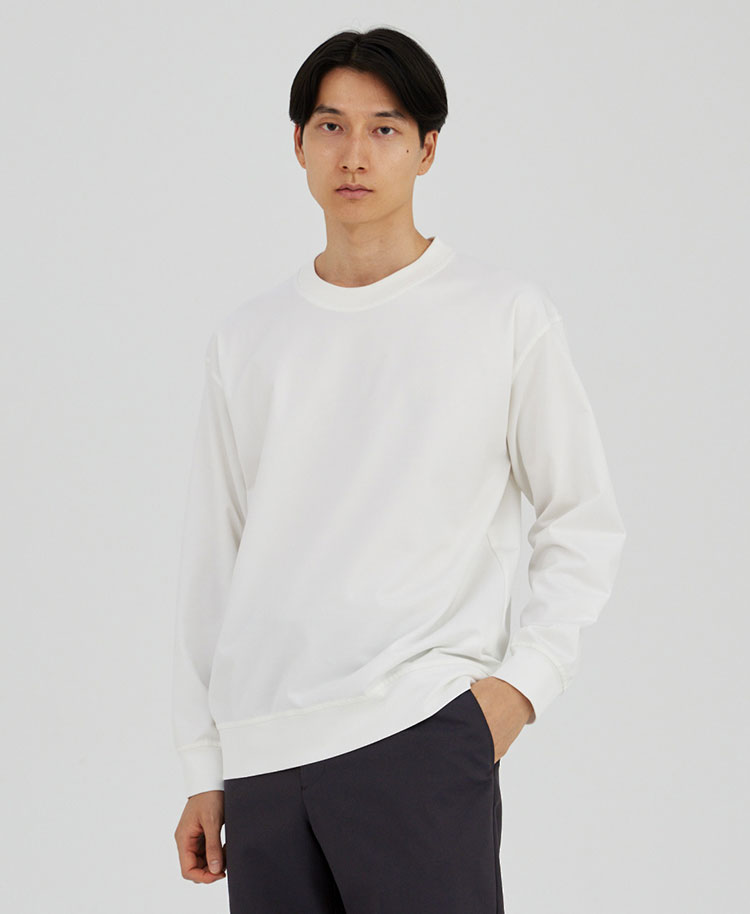 マイウェア:LUXE・Long Sleeveオーバーサイズ Tシャツ | ホワイト