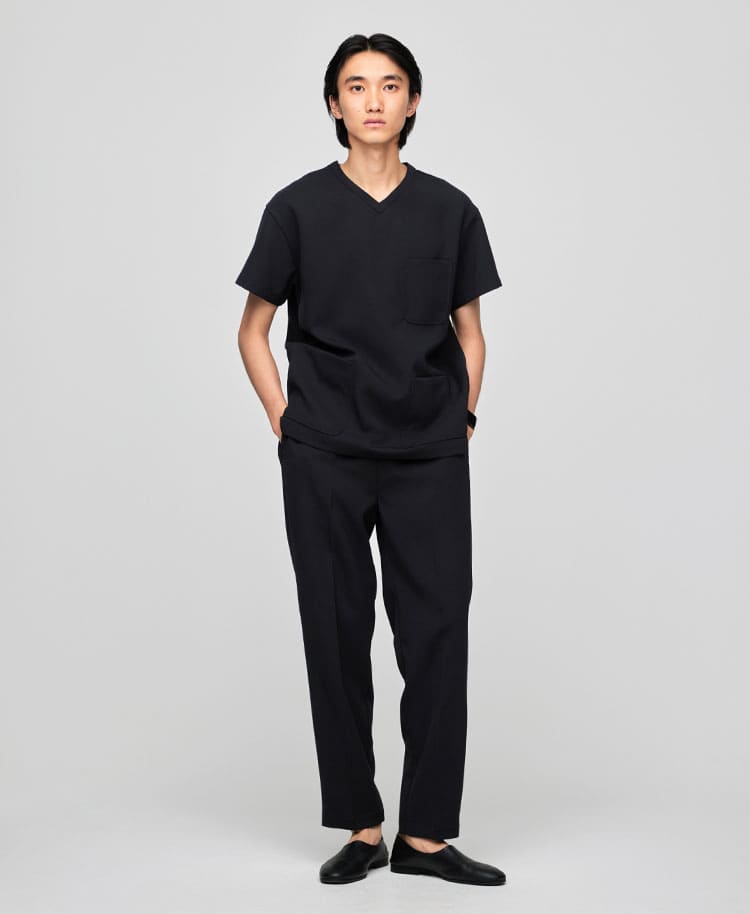 メンズ:スクラブパンツ・ダブルクロス ブラック