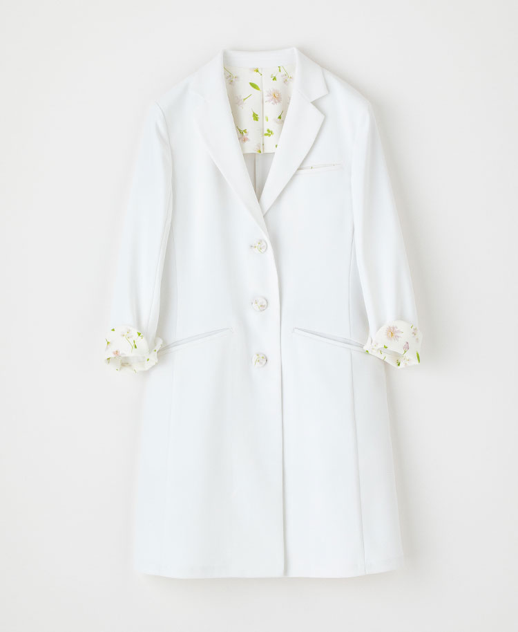 レディース白衣:Plantica・テーラードコート ホワイト