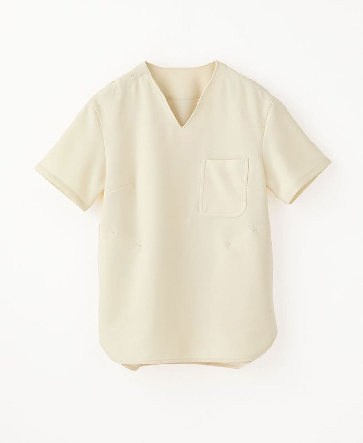 レディース:スクラブトップス・ダブルクロス アイボリー