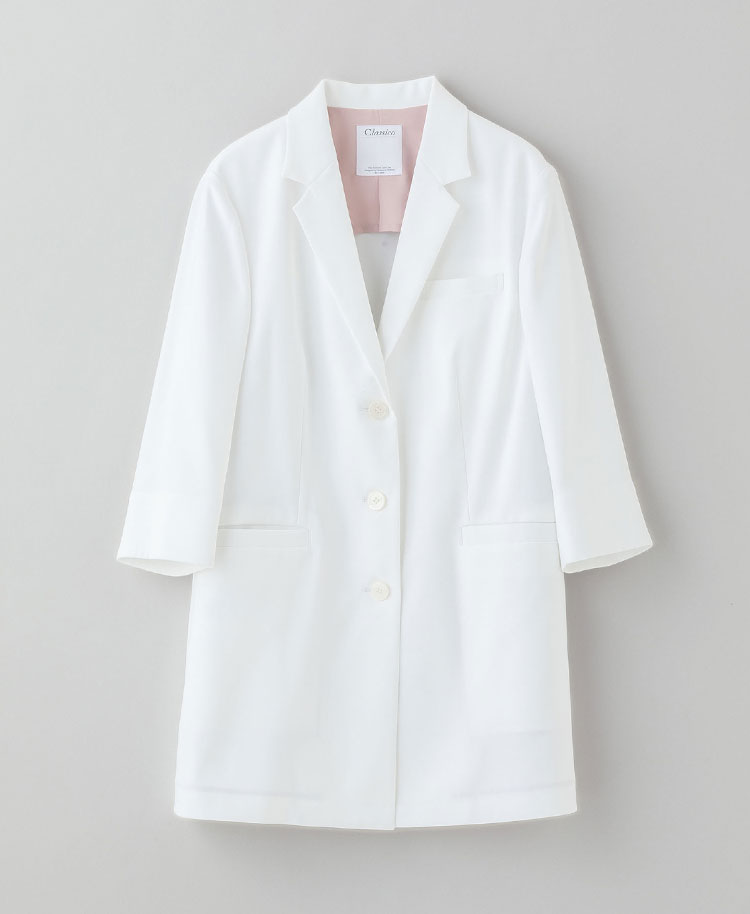 レディース白衣:ライトダブルベントショートコート
