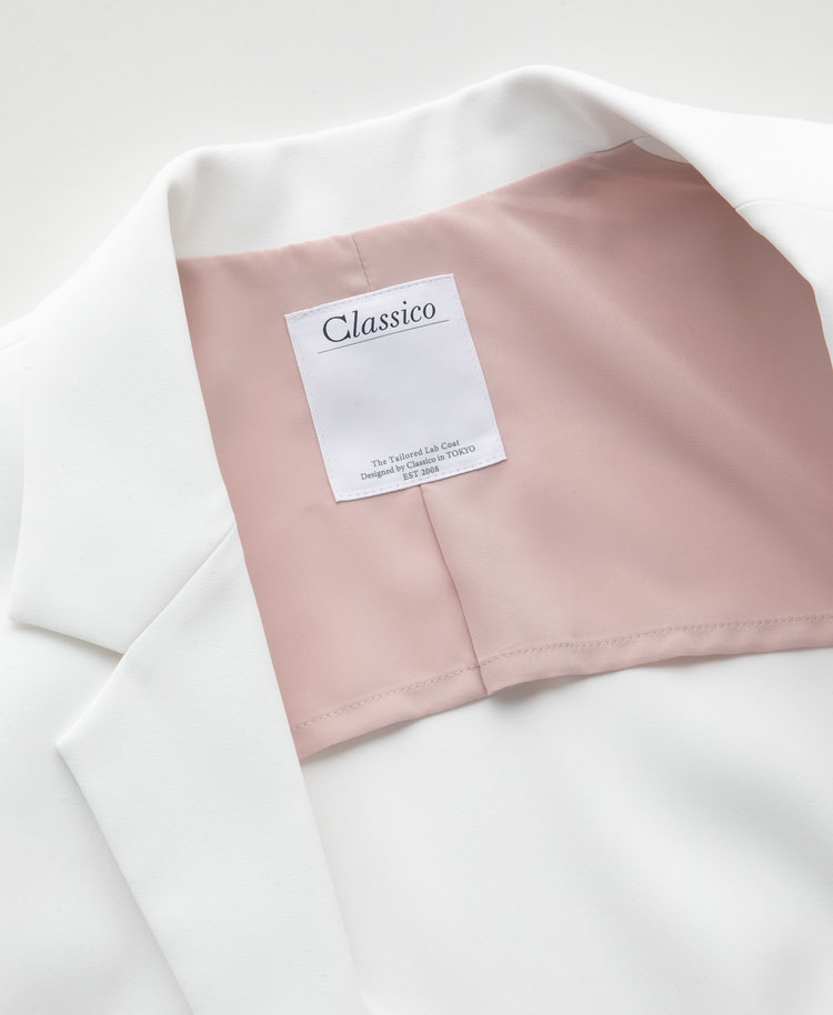 レディース白衣:ライトダブルベントショートコート