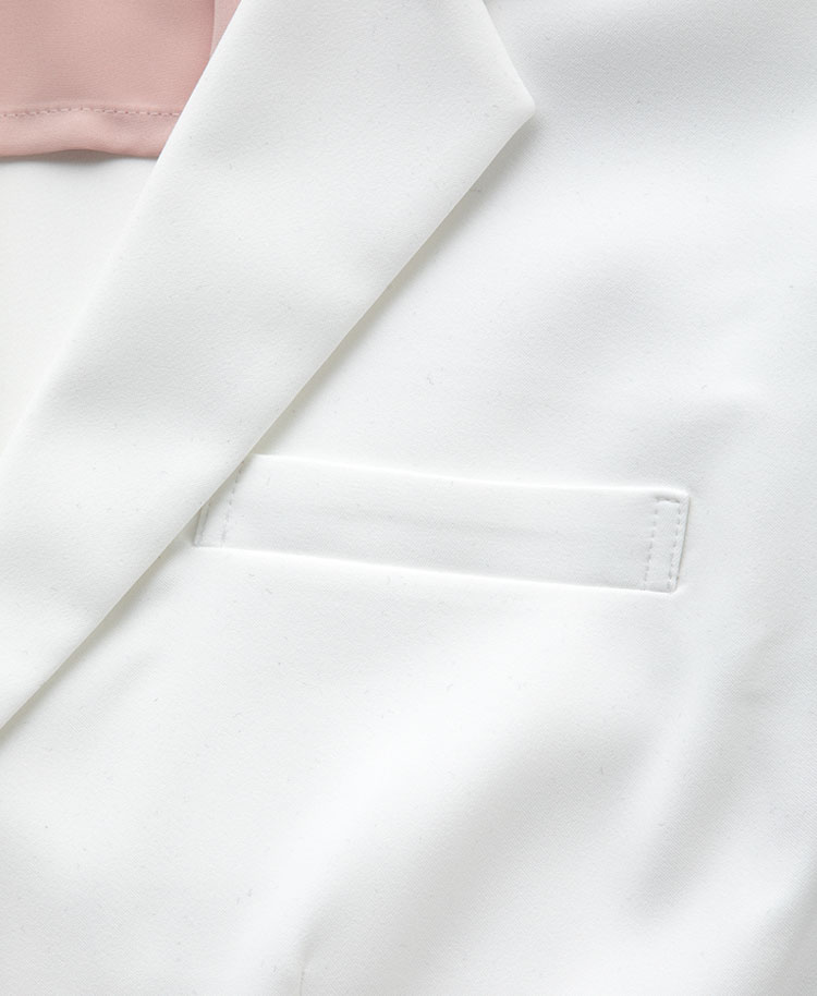 レディース白衣:ライトダブルベントショートコート