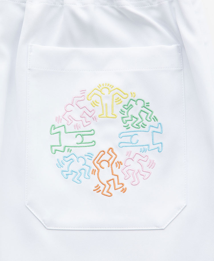 Scrub Canvas Club:Keith Haringスクラブパンツ(男女兼用)