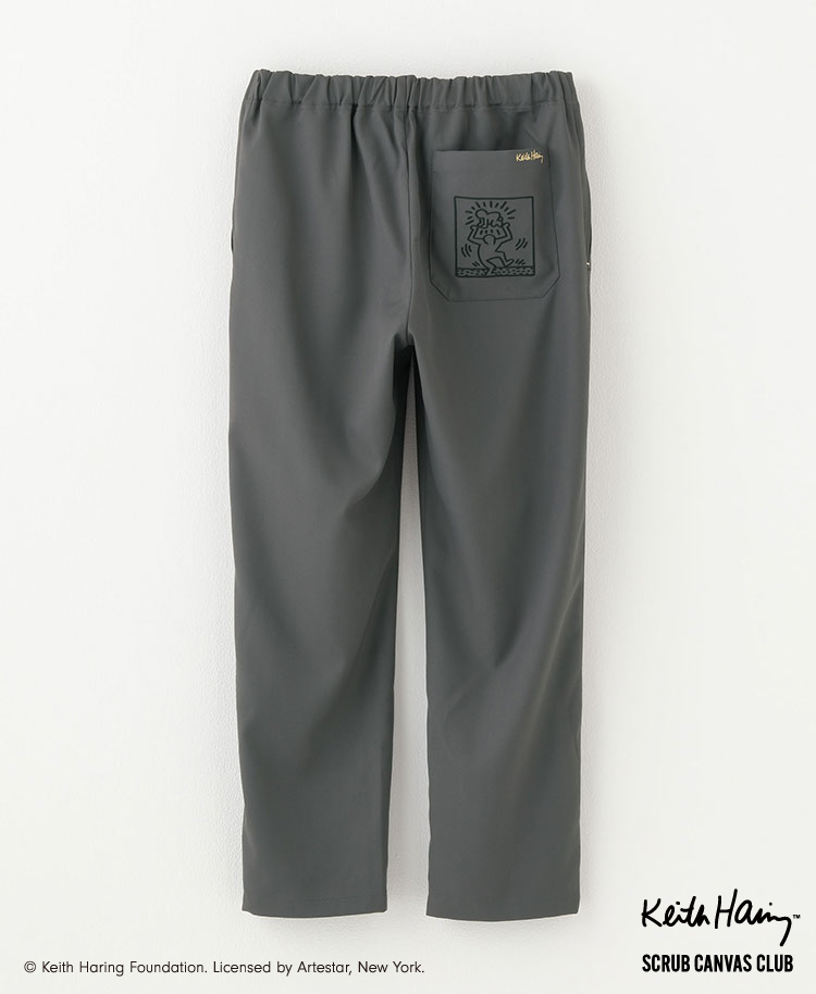 Scrub Canvas Club:Keith Haringスクラブパンツ(男女兼用)/