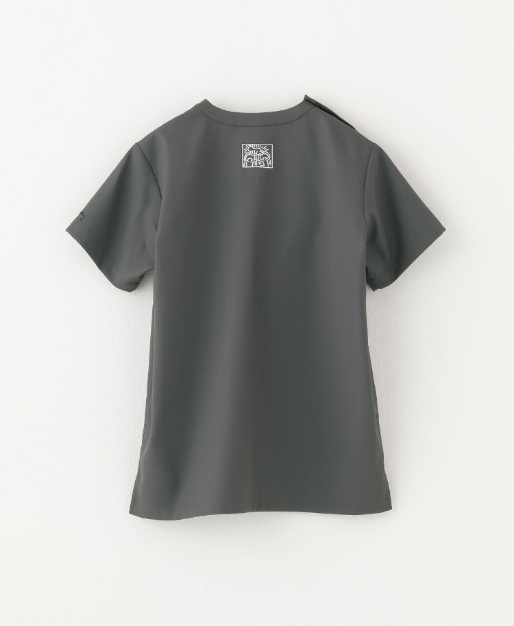 Scrub Canvas Club:Keith Haringスクラブトップス(男女兼用)