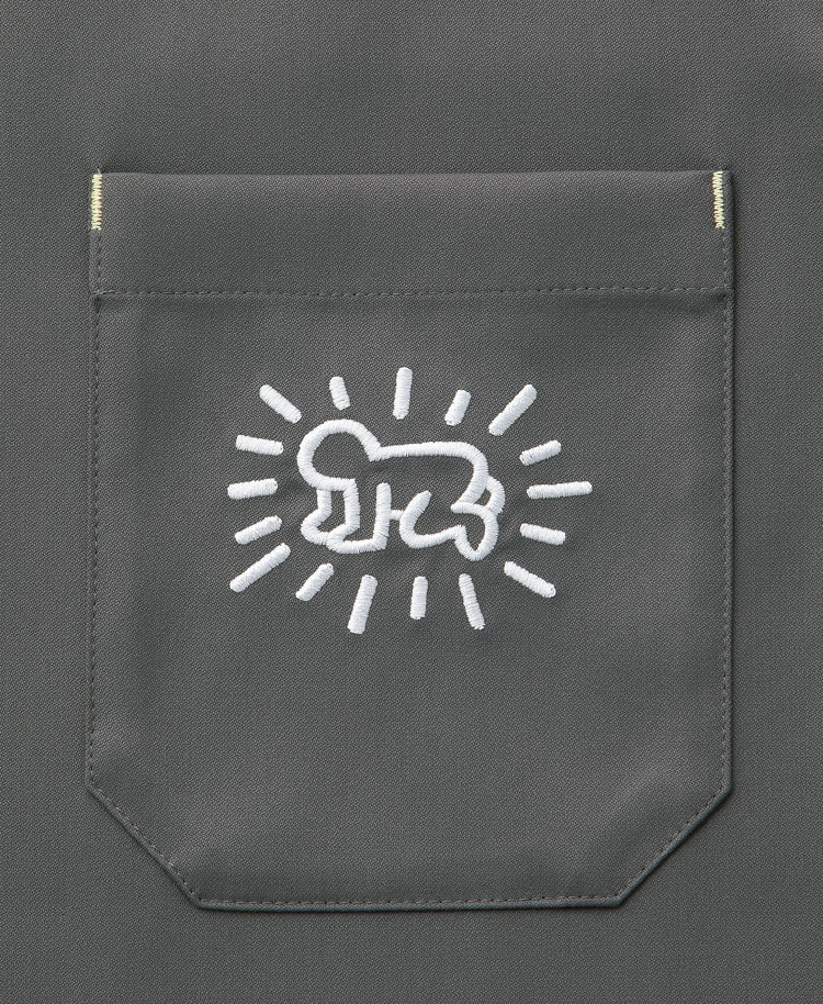 Scrub Canvas Club:Keith Haringスクラブトップス(男女兼用)