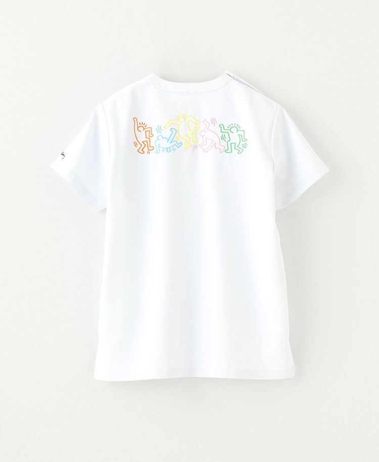 Scrub Canvas Club:Keith Haringスクラブトップス(男女兼用)