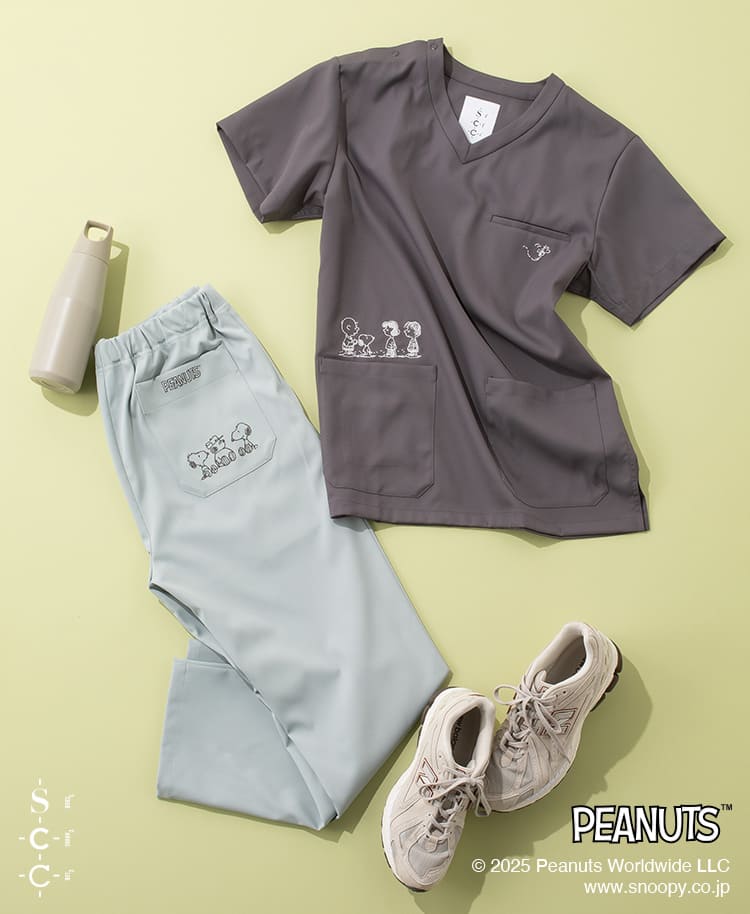 グレー × セージグリーン コーディネート