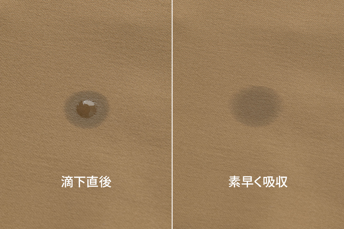 吸水速乾性能の説明画像