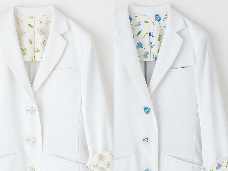 美容クリニックの医師におすすめのエレガントなレディース白衣:Plantica・テーラードコート