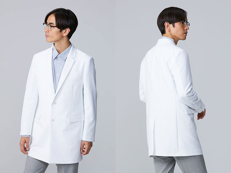 ショート丈の男性用白衣:アーバンショートコート