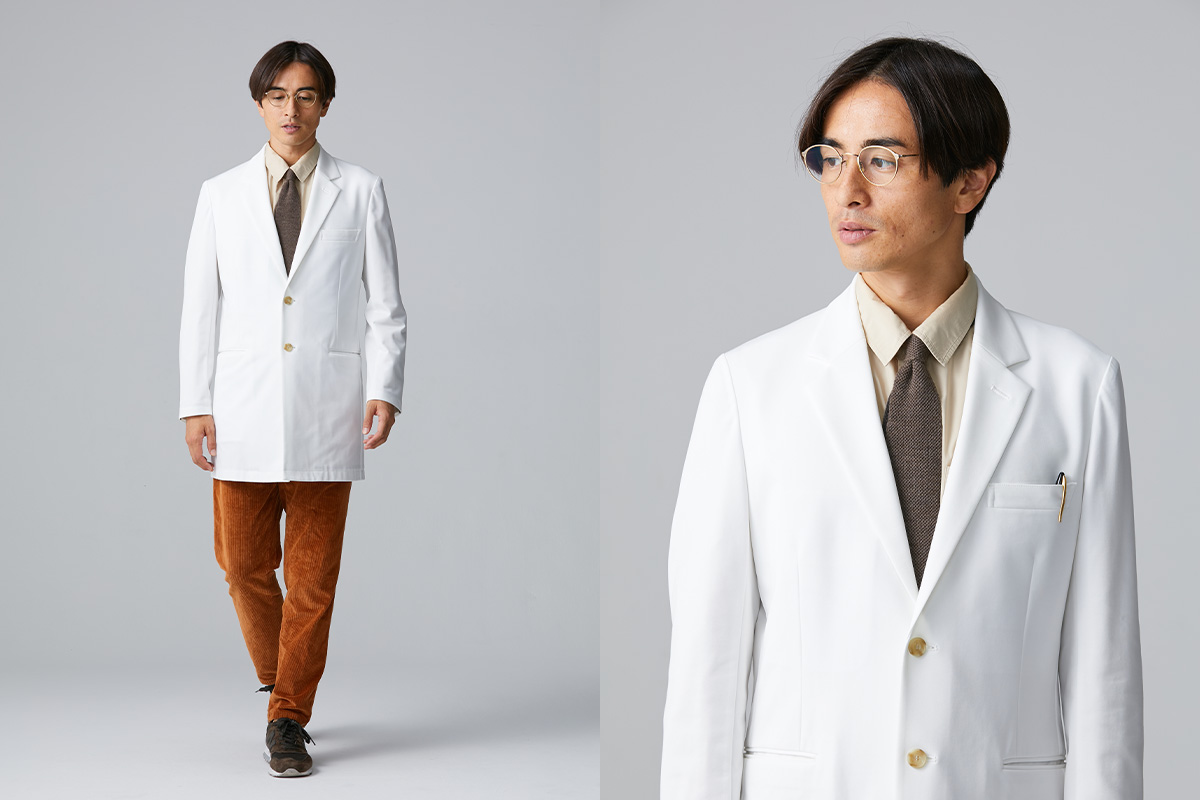 メンズ白衣:ジャージーショートコート・LUXE