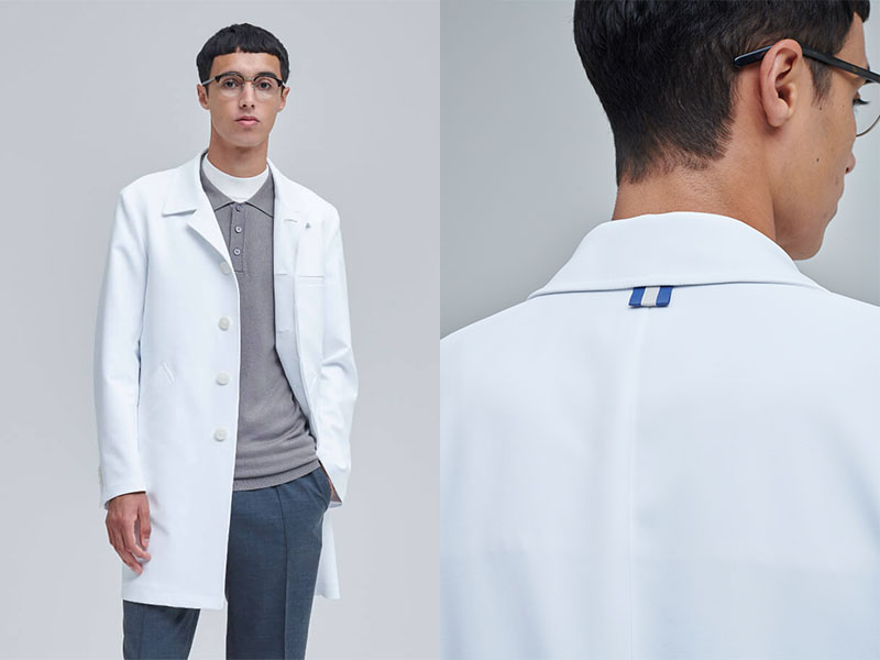 冬に静電気を防ぐ男性医師におすすめの白衣:アーバンステンカラーコート