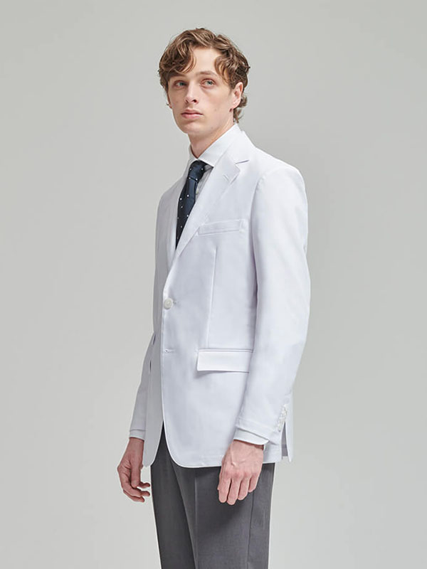 男性医師向けのロングセラージャケット白衣:テーラードジャケット