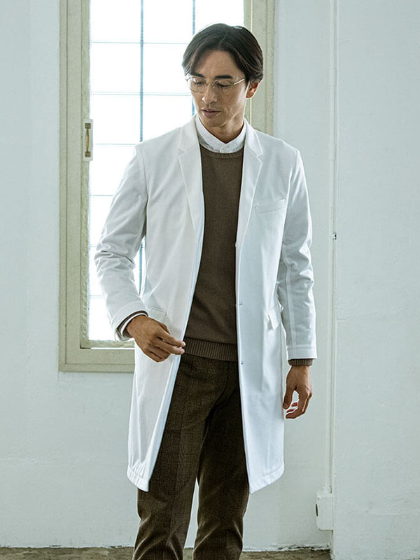 医師へのおしゃれなクリスマスプレゼントにおすすめ:メンズ白衣:ジャージーコート・LUXE