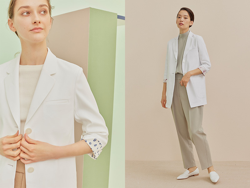 2023年新作のジェラート ピケ&クラシコの女性医師向けのかわいい白衣2種