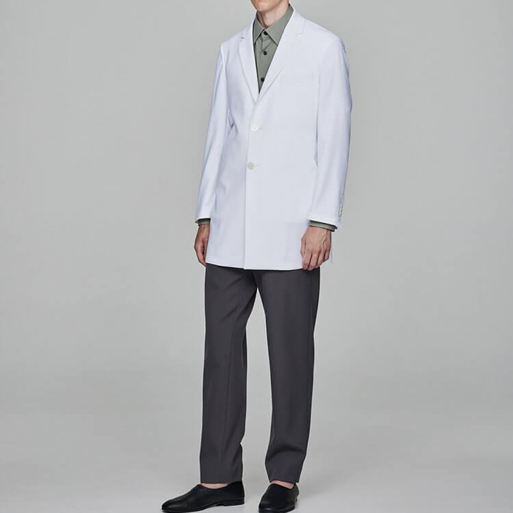 メンズ白衣:ライトショートコート