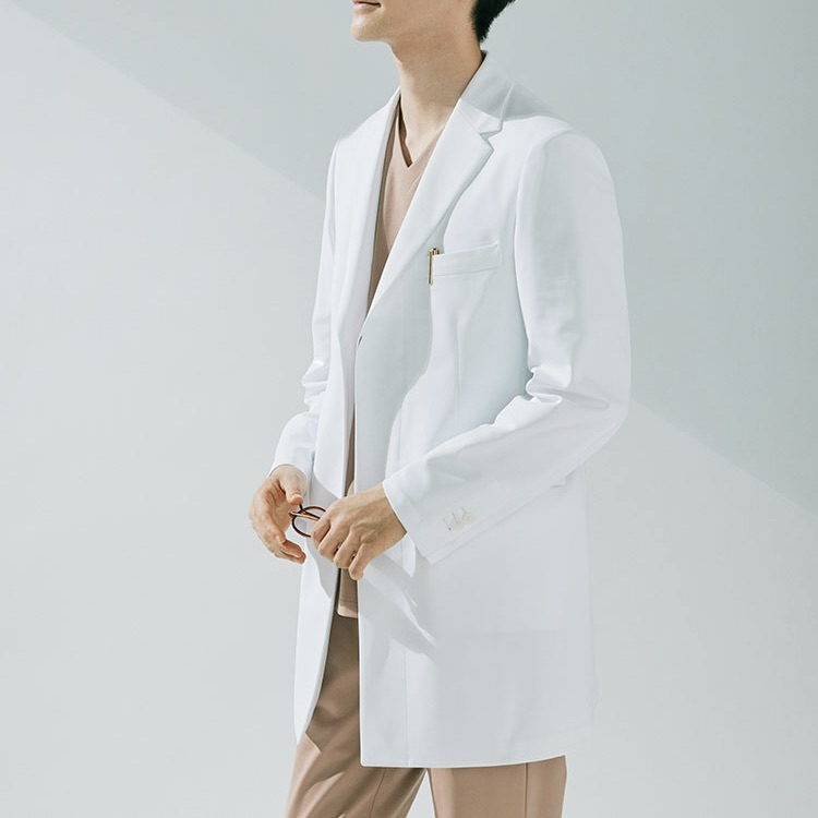 メンズ白衣:ライトジャージーショートコート