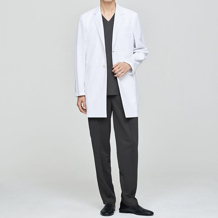 メンズ白衣:ショートコート・クールテックプルーフ