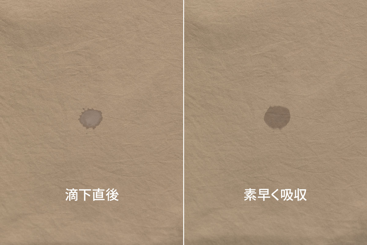 吸水速乾性能の説明画像