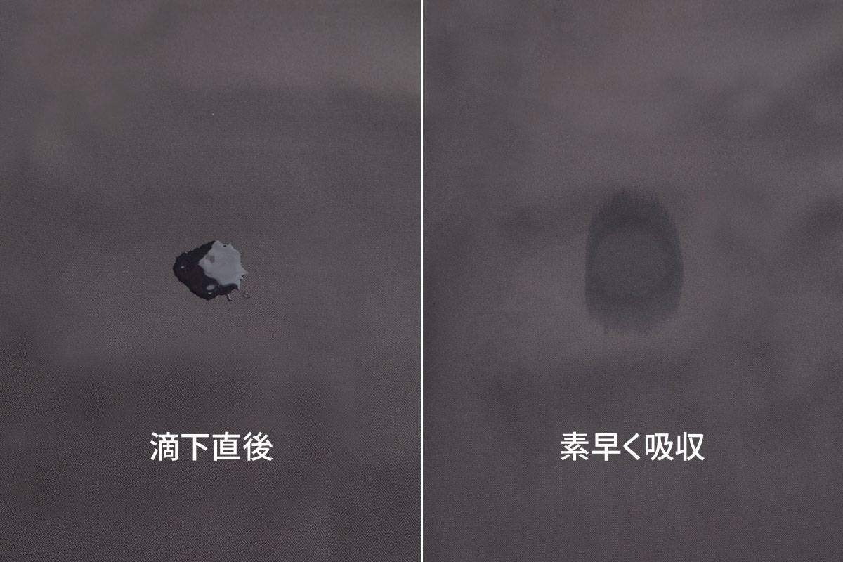 吸水速乾性能の説明画像