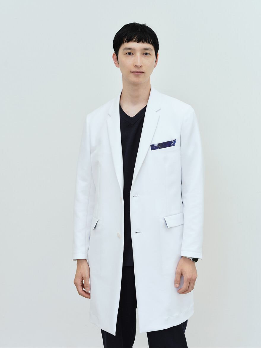Mens Lab coat:HERALBONY Coat / White